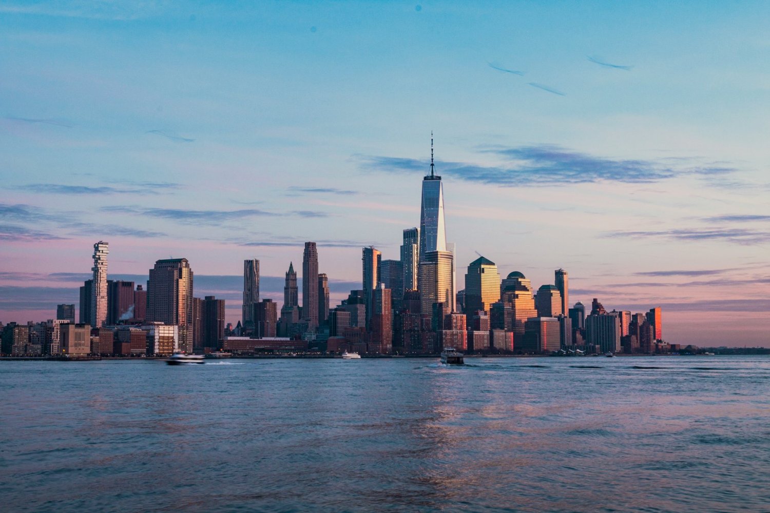New York skyline at sunset